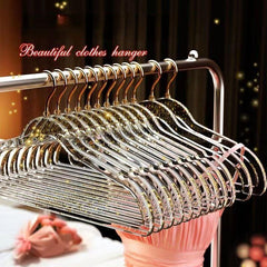 10pcs Transparent Acrylic Hangers Non-slip Clothing Organizer