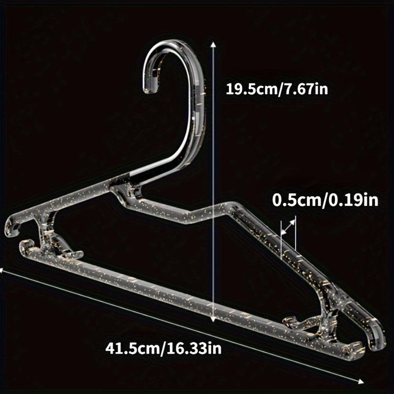 10pcs Transparent Acrylic Hangers Non-slip Clothing Organizer
