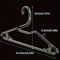 10pcs Transparent Acrylic Hangers Non-slip Clothing Organizer