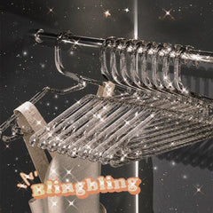 10pcs Transparent Acrylic Hangers Non-slip Clothing Organizer