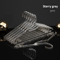 10pcs Transparent Acrylic Hangers Non-slip Clothing Organizer