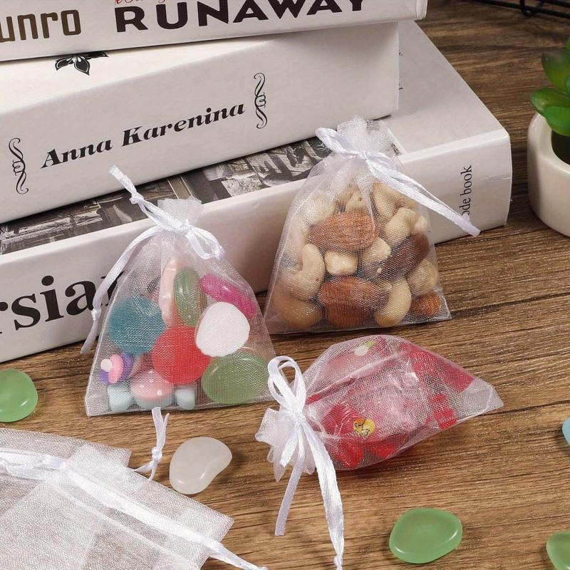 100pcs Organza Gift Bags 7x9cm Jewelry Pouches Drawstring Candy Bags