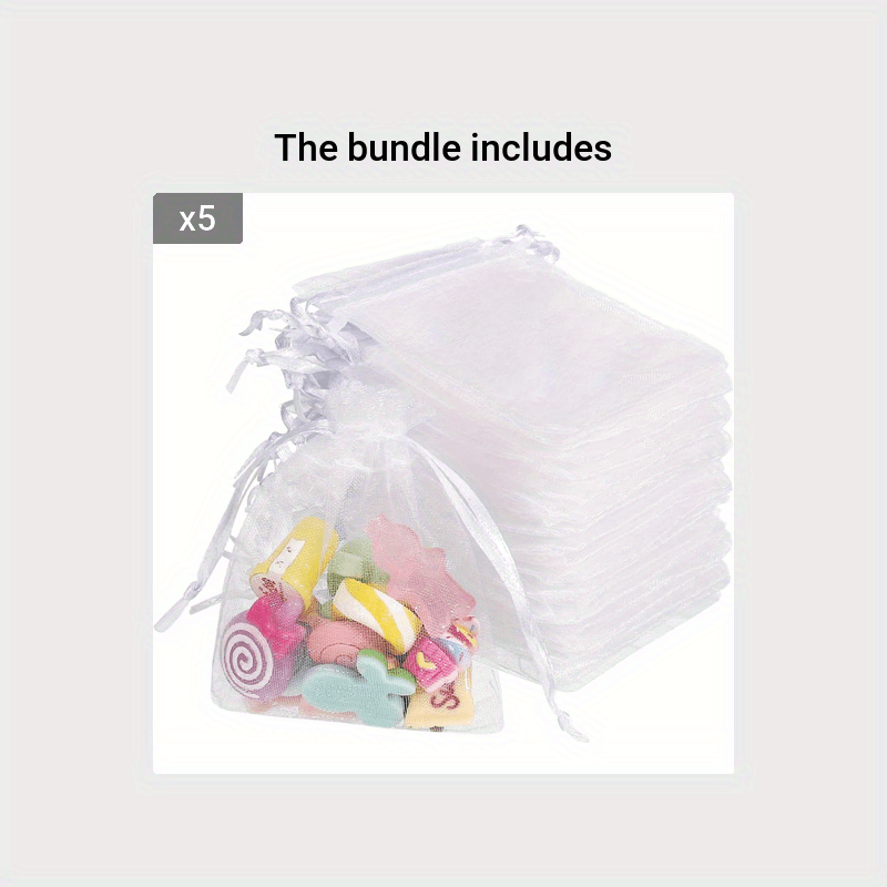 100pcs Organza Gift Bags 7x9cm Jewelry Pouches Drawstring Candy Bags