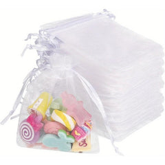 100pcs Organza Gift Bags 7x9cm Jewelry Pouches Drawstring Candy Bags