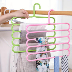 5 Layer Pants Hangers Non Slip Clothes Rack Organizer