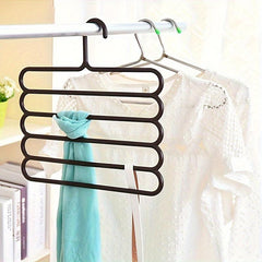 5 Layer Pants Hangers Non Slip Clothes Rack Organizer