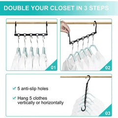 5pcs Plastic Hangers Magic Clothes Hanger For Clothes Storage