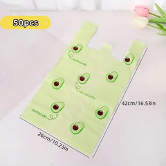 50pcs Reusable Plastic Bulk Shopping Bags, Adorable Cartoon Gift Bags