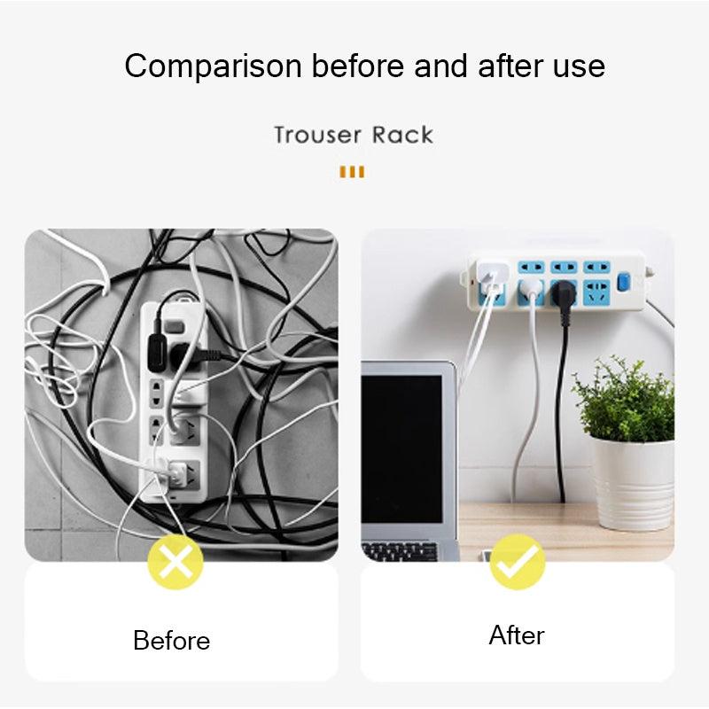 Power Strip Holder Adhesive Punch Desktop Socket Fixer Wall Mounte Plug Stand