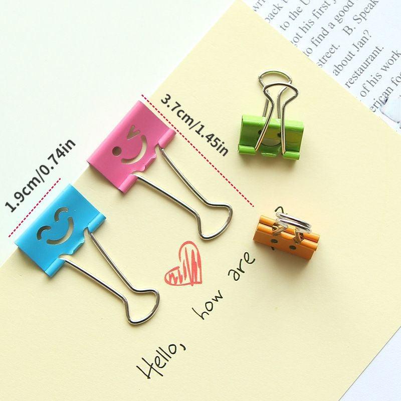 40pcs Smile Metal Binder Clips For Memo Paper Clips Office School Supplies