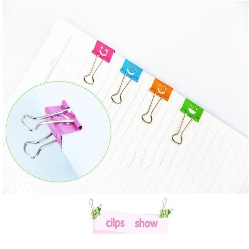 40pcs Smile Metal Binder Clips For Memo Paper Clips Office School Supplies