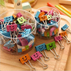 40pcs Smile Metal Binder Clips For Memo Paper Clips Office School Supplies