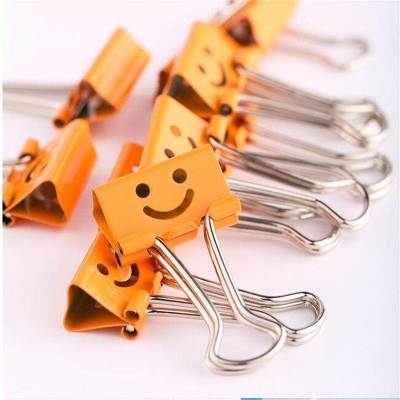 40pcs Smile Metal Binder Clips For Memo Paper Clips Office School Supplies