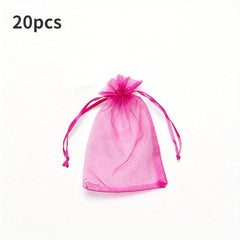20pcs Jewelry Gift Bags 5 Colors Drawstring Bag Wedding Christmas Candy Gift Bag