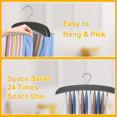24 Storage Hooks Non Slip Hanging Tie Holder Closet Organizer