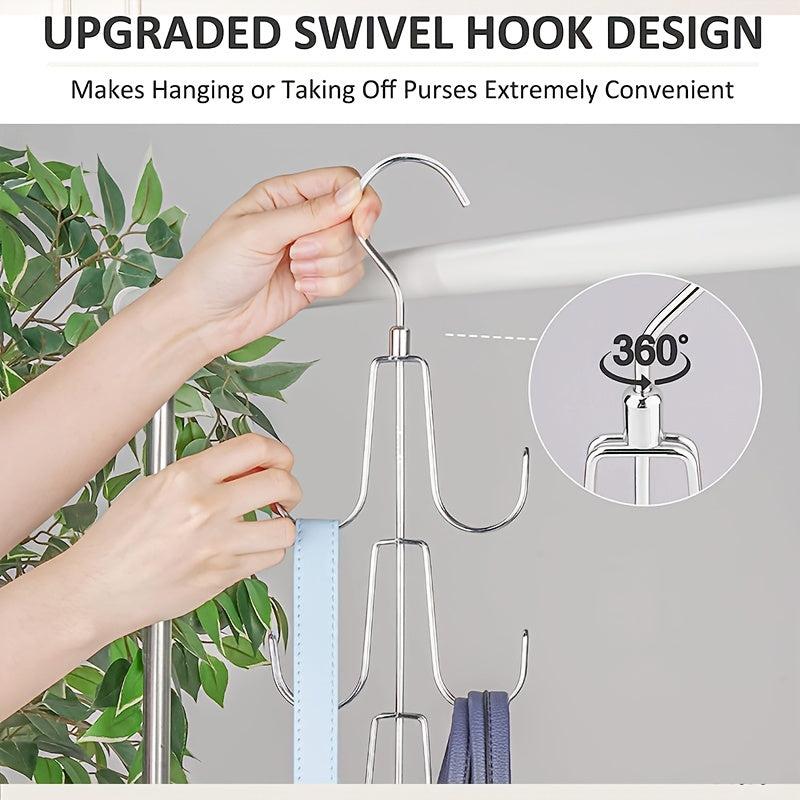 Rotatable Bag Storage Hook for Bag Hat Silky Scarf Tie Storage