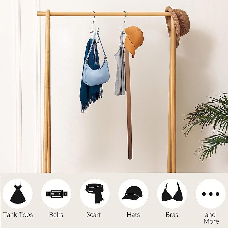 Rotatable Bag Storage Hook for Bag Hat Silky Scarf Tie Storage