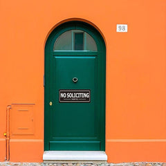 No Soliciting Sign For Door Wall Window - Durable - Keeping The Solicitors Away