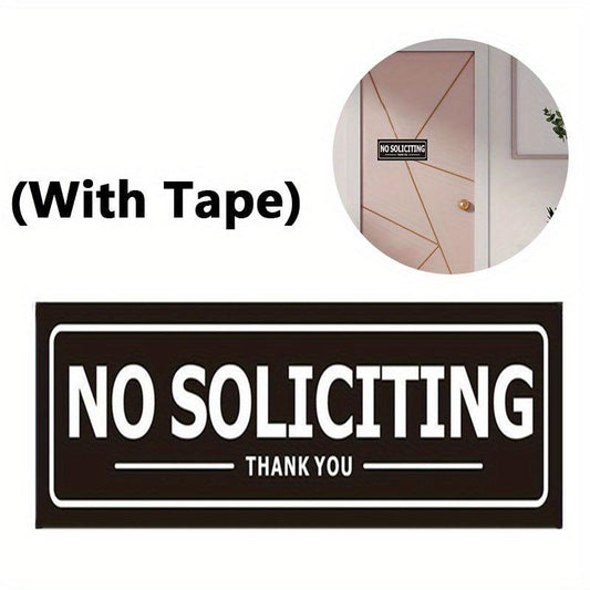 No Soliciting Sign For Door Wall Window - Durable - Keeping The Solicitors Away