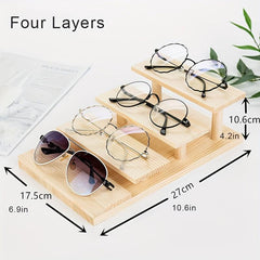 Solid Wood Glasses Display Rack Staircase Store Props Semi Circular Storage