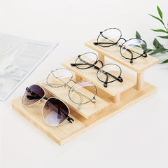 Solid Wood Glasses Display Rack Staircase Store Props Semi Circular Storage