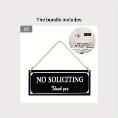 Funny No Soliciting Sign for House - Strong Adhesive Hanging Sign