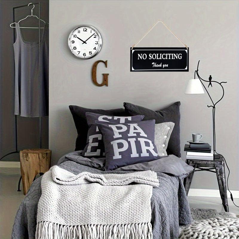 Funny No Soliciting Sign for House - Strong Adhesive Hanging Sign