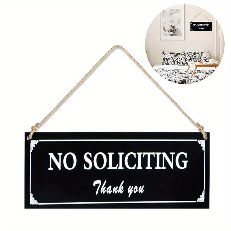 Funny No Soliciting Sign for House - Strong Adhesive Hanging Sign