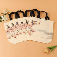6pcs Printed Non-woven Handbag Women's Shopping Bag