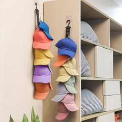 8 Clips Wardrobe Hanging Hat Organizer Bedroom Storage Hook Holder
