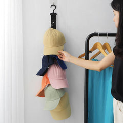 8 Clips Wardrobe Hanging Hat Organizer Bedroom Storage Hook Holder