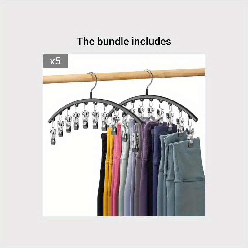 Stainless Steel Pants Hanger Space Saving Storage With 10 Clips
