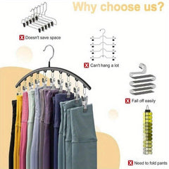 Stainless Steel Pants Hanger Space Saving Storage With 10 Clips