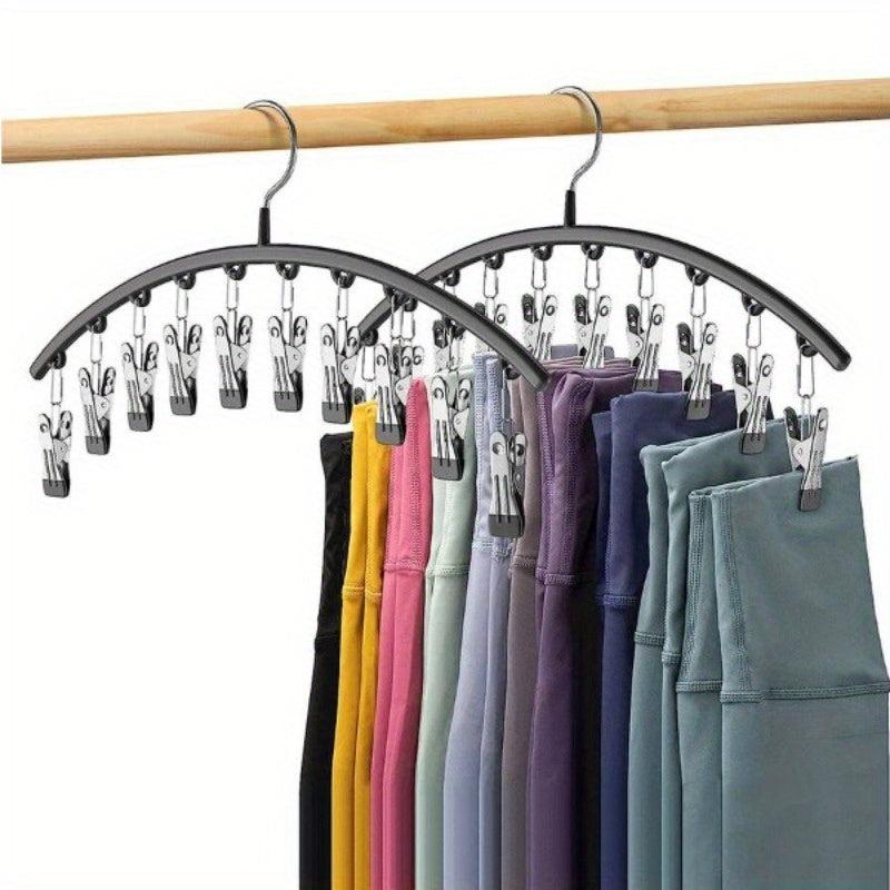 Stainless Steel Pants Hanger Space Saving Storage With 10 Clips