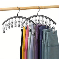 Stainless Steel Pants Hanger Space Saving Storage With 10 Clips