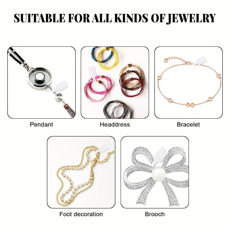 100pcs Jewelry Sticker Self-Adhesive Blank ID Sticker for Rings, Necklaces