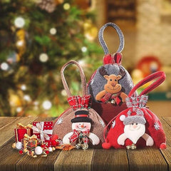 3pcs Snowman Doll Bag Christmas Drawstring Gift Bags Reusable Candy Bags