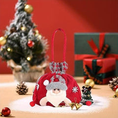 3pcs Snowman Doll Bag Christmas Drawstring Gift Bags Reusable Candy Bags