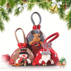 3pcs Snowman Doll Bag Christmas Drawstring Gift Bags Reusable Candy Bags