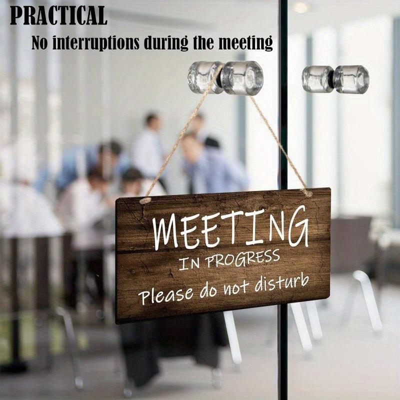 1pc Office Meeting Sign Wooden Plaque Welcome Sign for Door