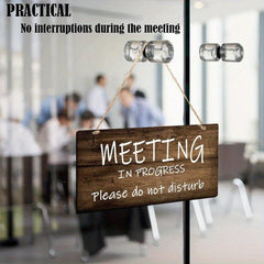 1pc Office Meeting Sign Wooden Plaque Welcome Sign for Door