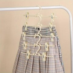 5pcs High Pants Rack Plastic Non slip Rack Folding Clip Wardrobe Stor