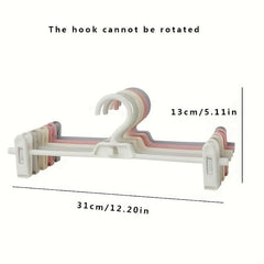 5pcs High Pants Rack Plastic Non slip Rack Folding Clip Wardrobe Stor