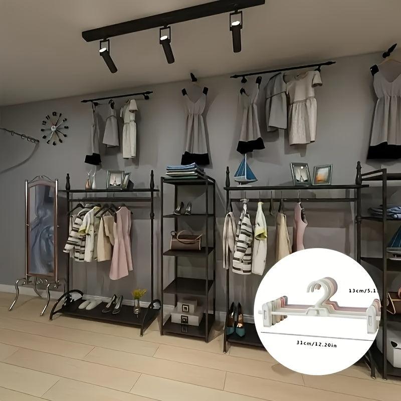 5pcs High Pants Rack Plastic Non slip Rack Folding Clip Wardrobe Stor