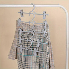 5pcs High Pants Rack Plastic Non slip Rack Folding Clip Wardrobe Stor