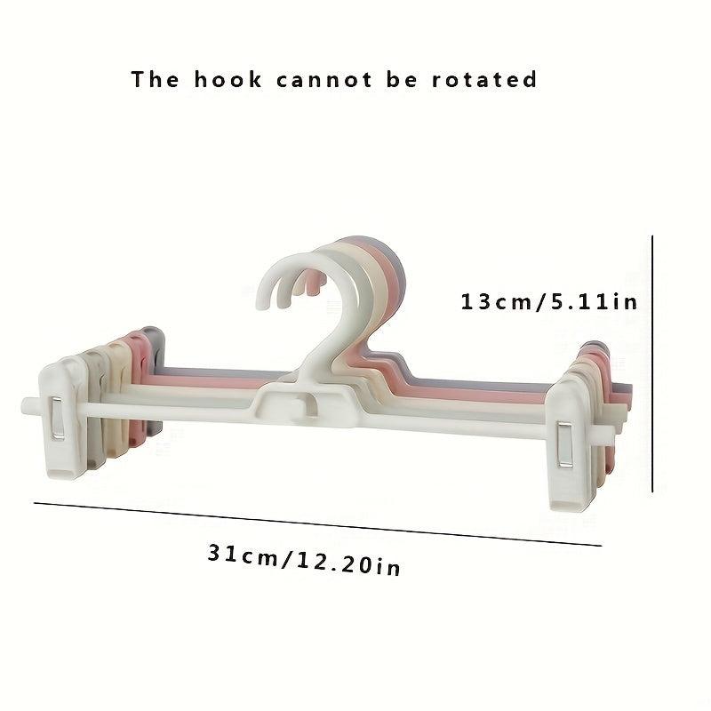 5pcs Multifunctional Pants Rack Telescopic Plastic Hanging Stacking Rack