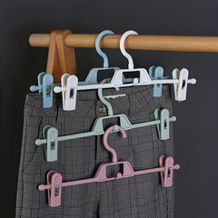 5pcs Multifunctional Pants Rack Telescopic Plastic Hanging Stacking Rack
