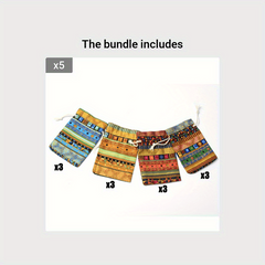 12pcs Linen Burlap Bag 3x5in Gift Bags With Drawstring