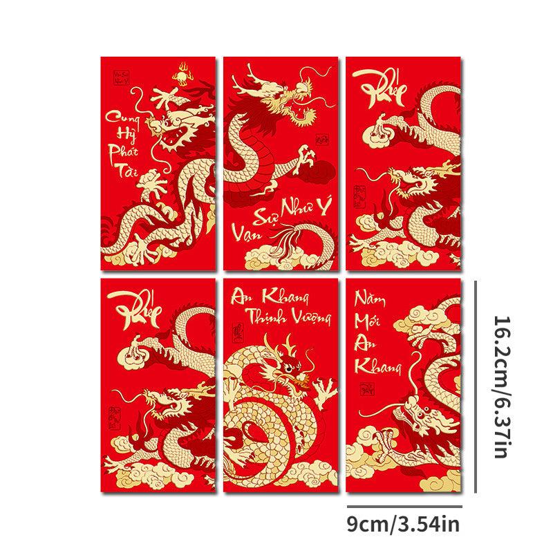 30pcs Dragon Year Red Paper Gift Bag Large Size for Retail