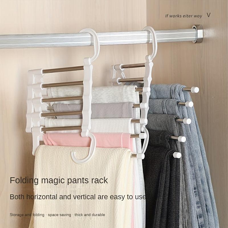 1pc Folding Pants Rack Stainless Steel Pants Storage Rack